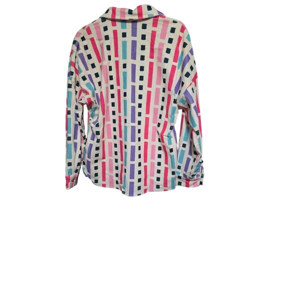 Emily Wonder Colorblock Ribbed Shacket Jacket Button Front NWT large - Picture 2 of 3